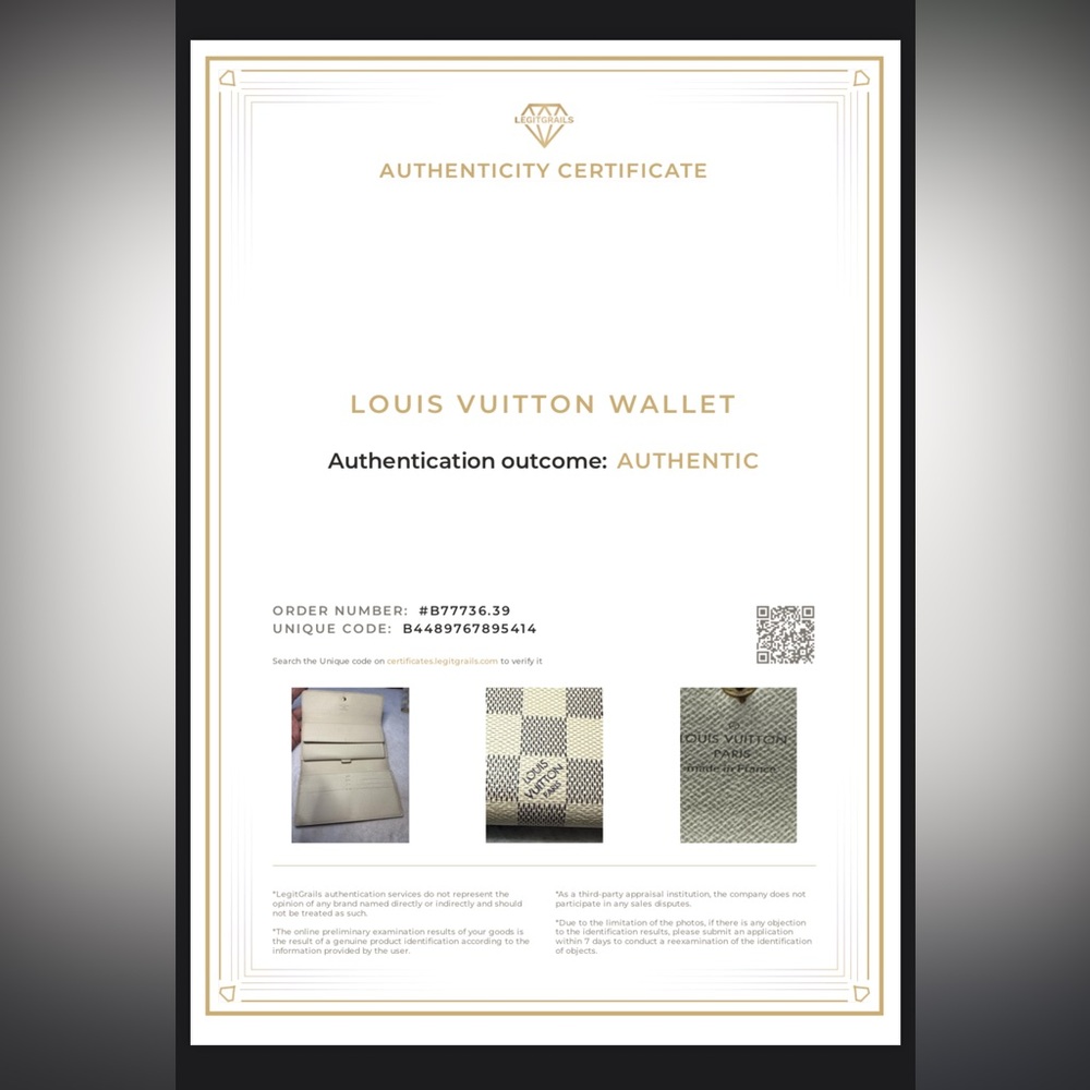 Louis Vuitton Damier Azur Porte Tresor International Trifold Wallet with CoA - Picture 14 of 14